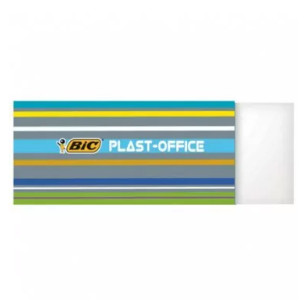 Witte plastic gum Bic formaat 60 x 21 x 11 mm